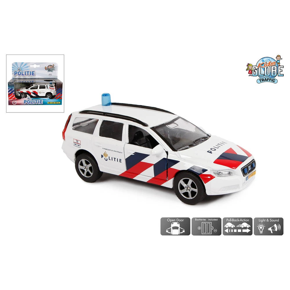 Kids Globe Traffic Politieauto Met Licht En Geluid Die-cast 2 Kids Globe Traffic Politieauto Met Licht En Geluid Die-cast - Afbeelding 2