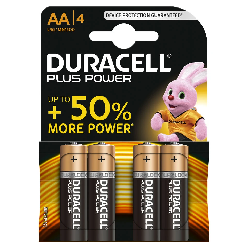 Duracell Plus Power AA Alkaline Batterijen - 4 Stuks 1 Duracell Plus Power AA Alkaline Batterijen - 4 Stuks