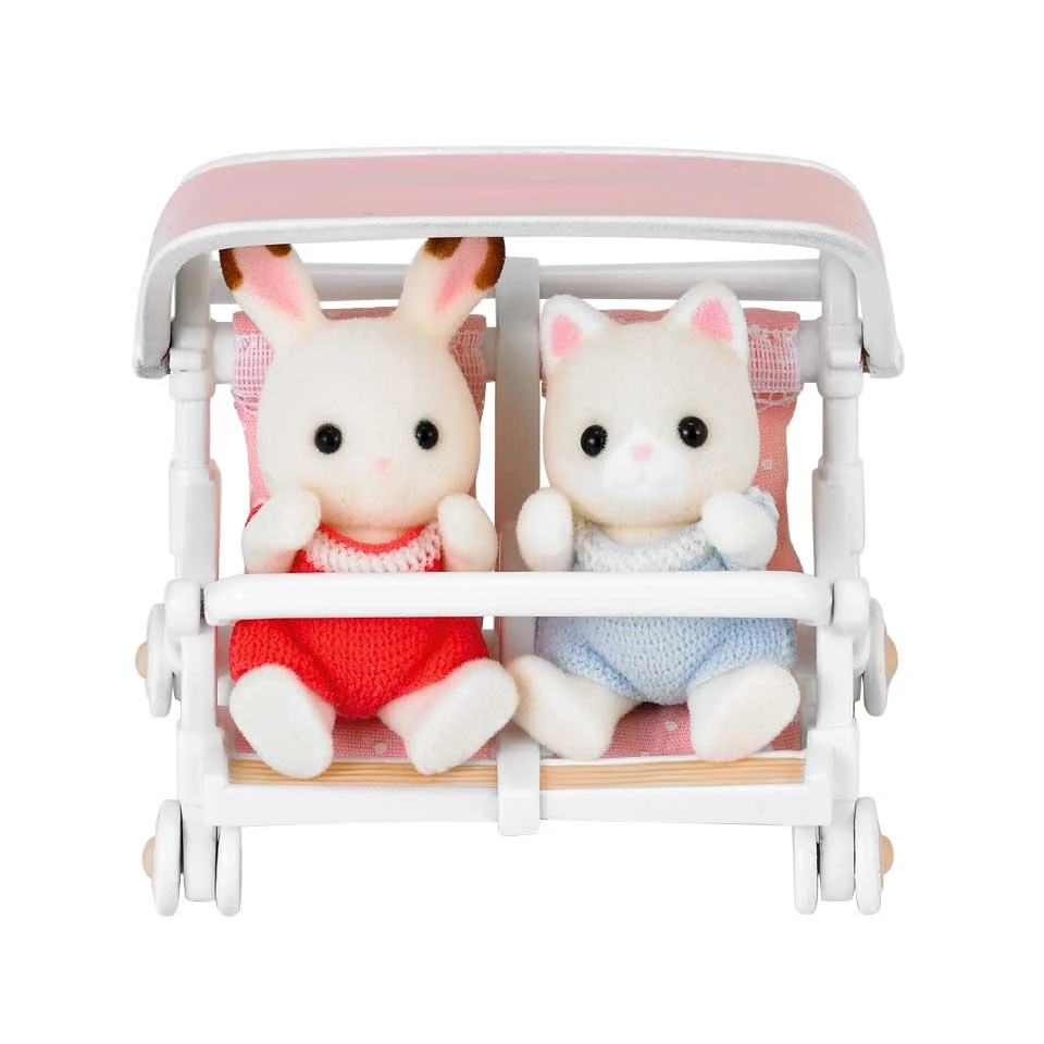 Sylvanian Families Dubbele Kinderwagen 4533 2 Sylvanian Families Dubbele Kinderwagen 4533 - Afbeelding 2