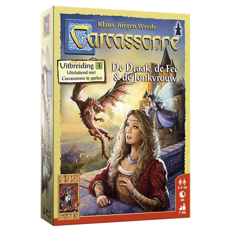 999 Games Carcassonne Uitbreiding: De Draak, De Fee En De Jonkvrouw 1 999 Games Carcassonne Uitbreiding: De Draak, De Fee En De Jonkvrouw