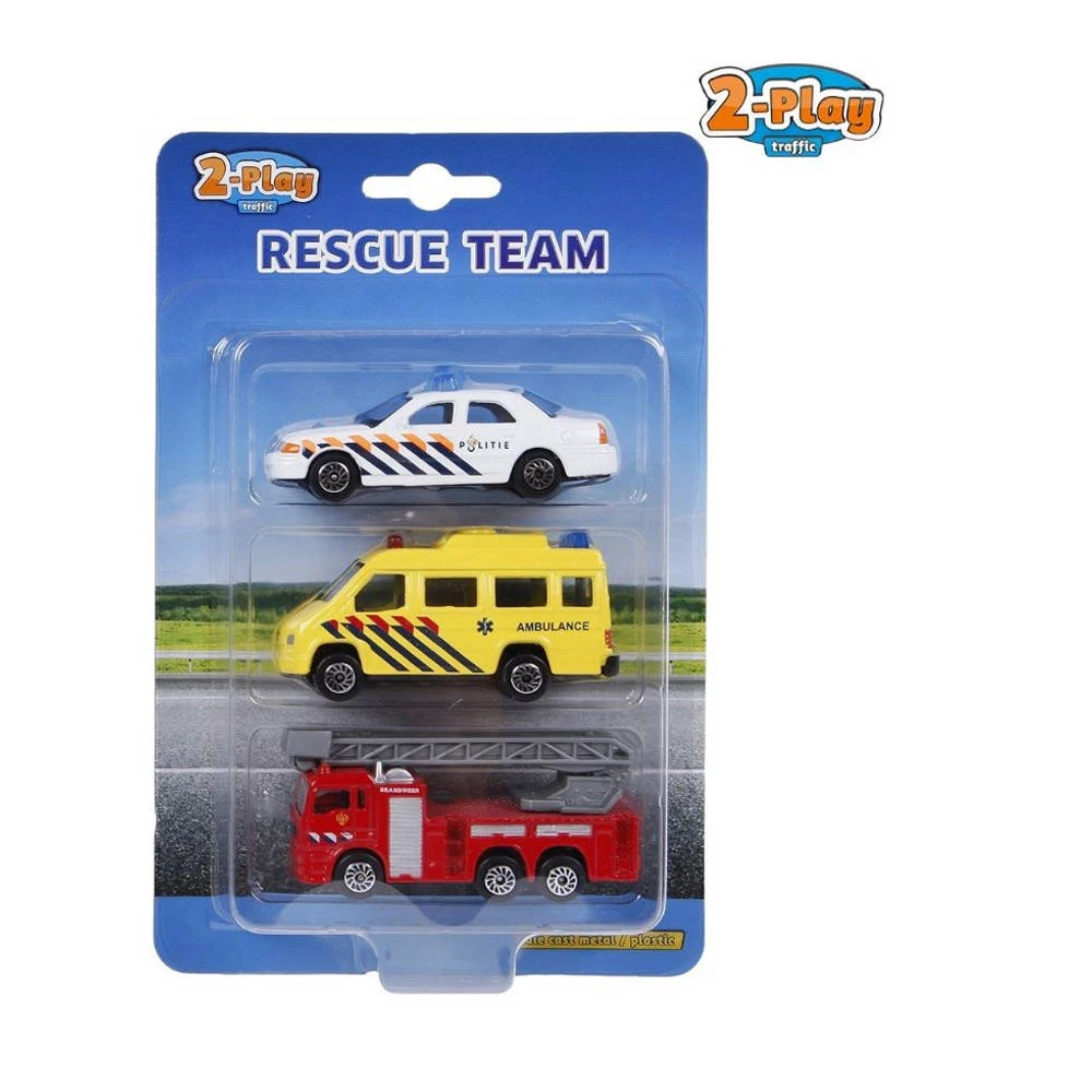 No Brand 2-Play Reddingsteam Voertuigen - 3 Stuks 1 No Brand 2-Play Reddingsteam Voertuigen - 3 Stuks