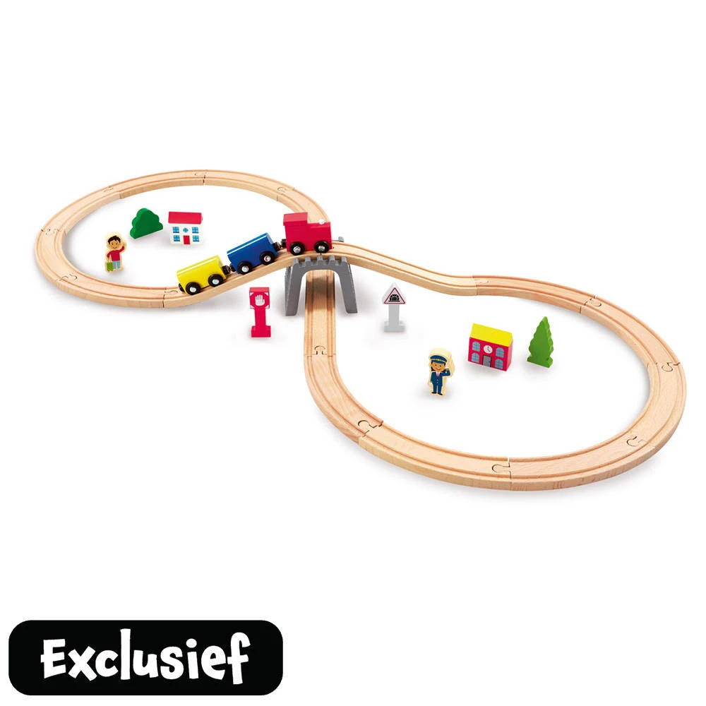 Woodlets Houten Treinset 30-delig 1 Woodlets Houten Treinset 30-delig