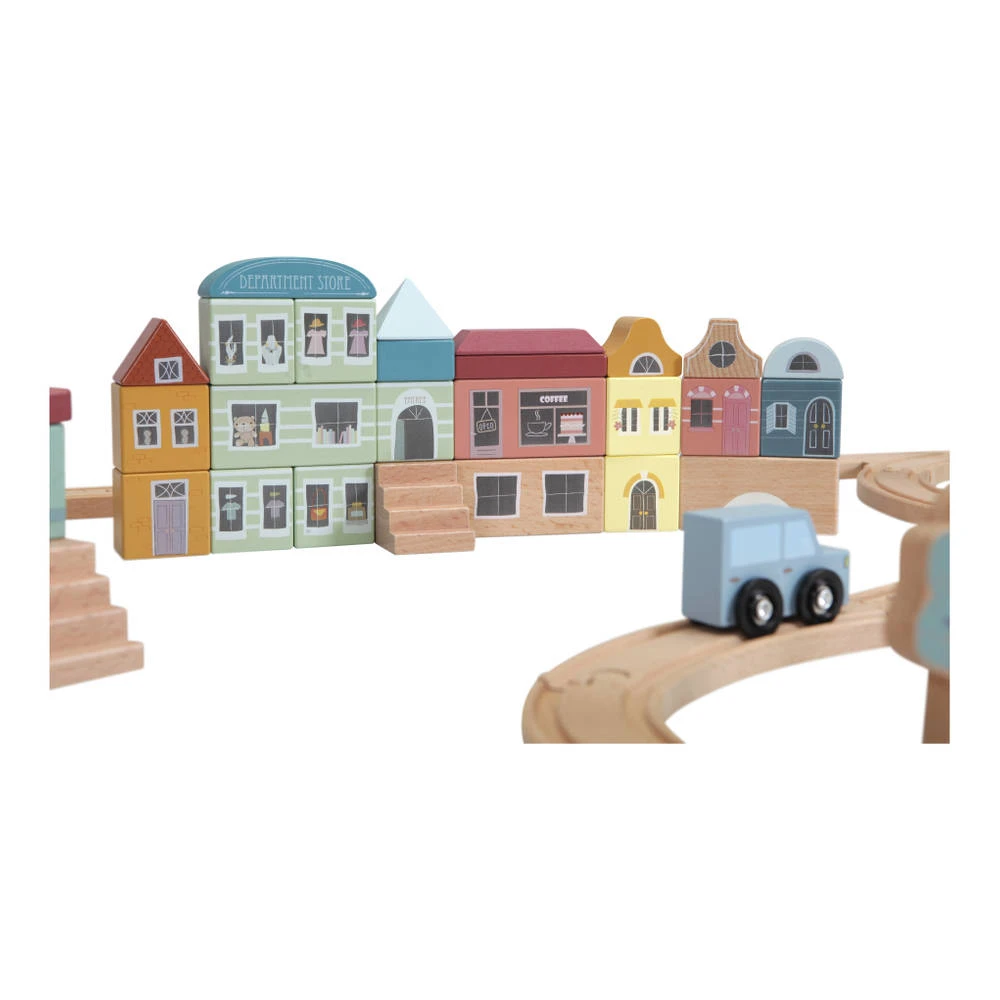 Little Dutch Little Railway Collection Blokkenstad 50-delig 2 Little Dutch Little Railway Collection Blokkenstad 50-delig - Afbeelding 2