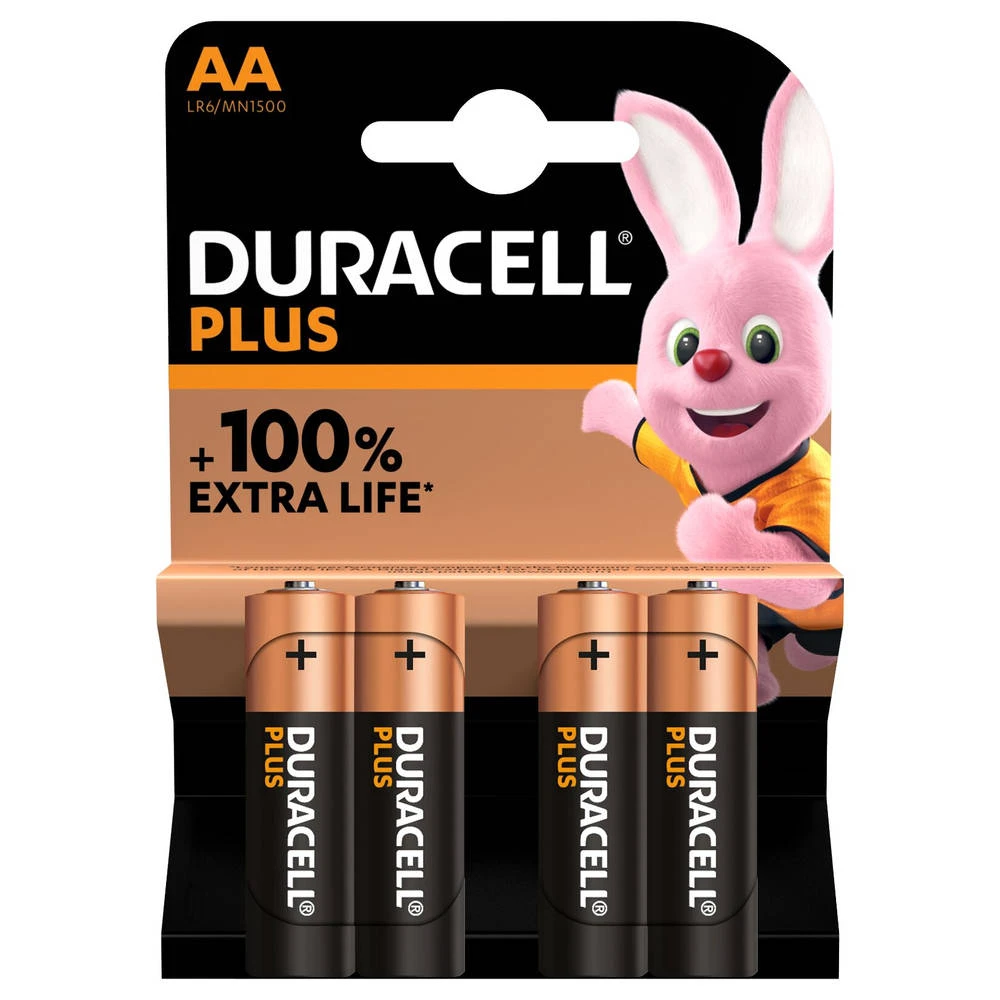 Duracell Alka Plus AA-batterijen Set 4-delig 1 Duracell Alka Plus AA-batterijen Set 4-delig