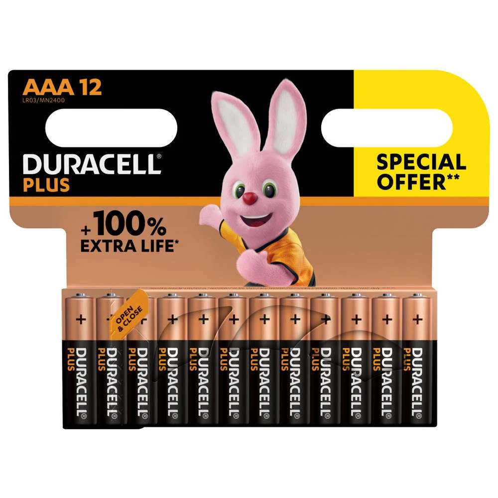 Duracell Alka Plus AAA-batterijen Set 12-delig 1 Duracell Alka Plus AAA-batterijen Set 12-delig