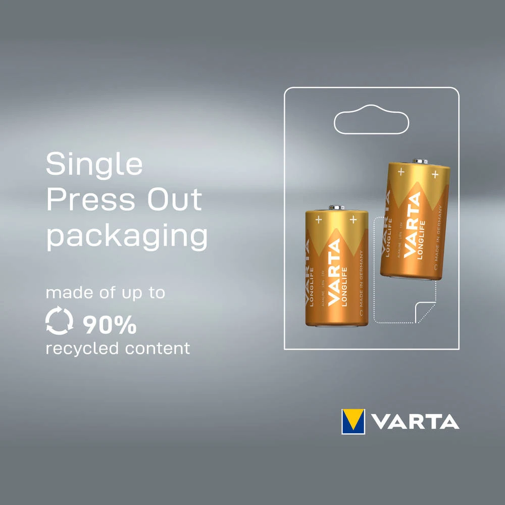 No Brand Varta Longlife Alkaline C-batterijen 2-delig 4 No Brand Varta Longlife Alkaline C-batterijen 2-delig - Afbeelding 4