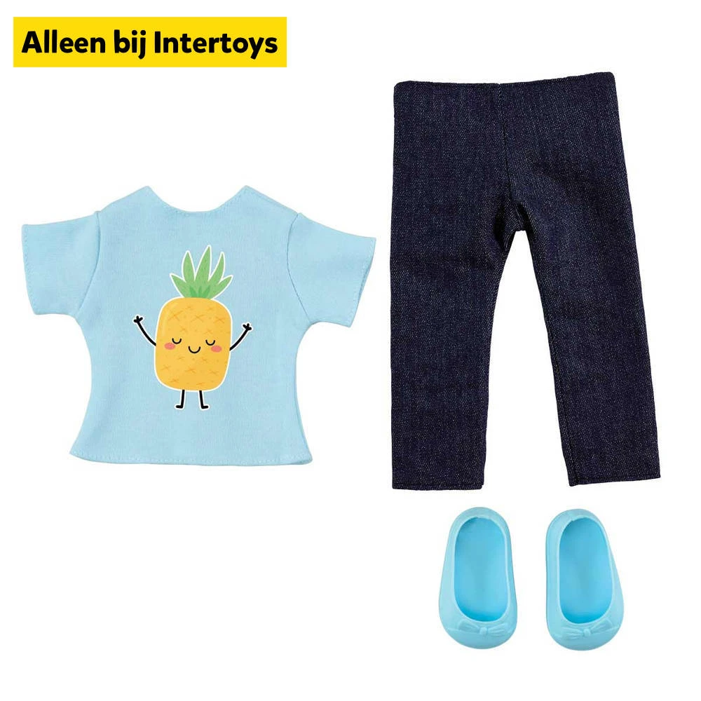 Poppenkleding Ananas T-shirt En Jeans 1 Poppenkleding Ananas T-shirt En Jeans