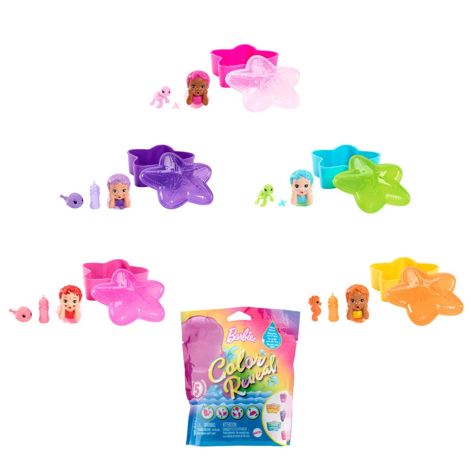 Barbie Color Reveal Regenboog Zeemeerminnen Baby's 1 Barbie Color Reveal Regenboog Zeemeerminnen Baby's