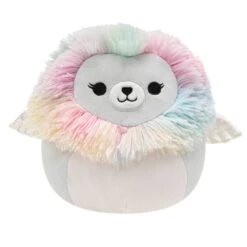 Pluchen Squishmallows Grijze Leeuw Met Glittervleugels - 40 Cm