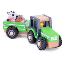 No Brand New Classic Toys Houten Tractor Met Aanhanger + Dieren