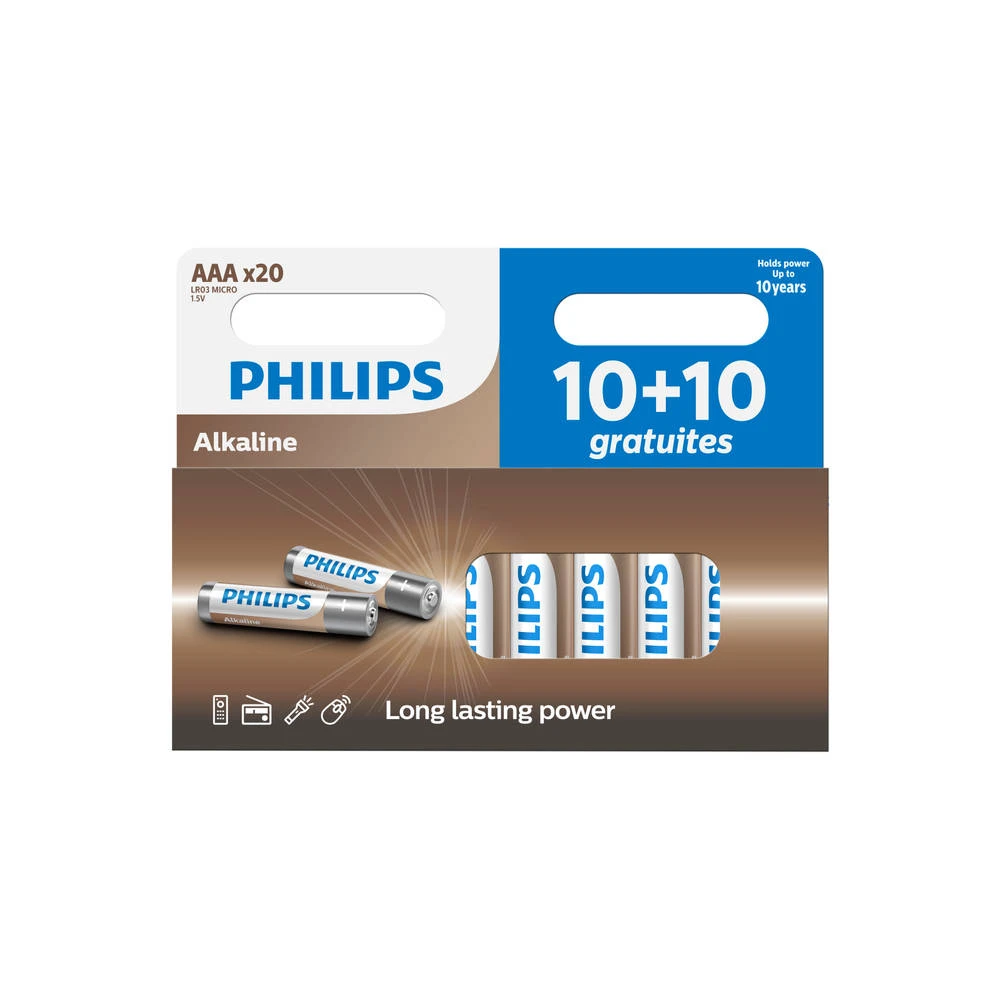 No Brand Philips AAA 10 + 10 Entry Alkaline Batterijen 1 No Brand Philips AAA 10 + 10 Entry Alkaline Batterijen
